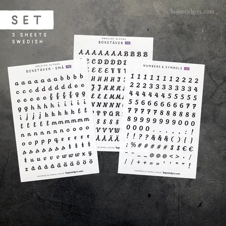 Bokstäver 10 – Set of 3 • Swedish Alphas 🇸🇪