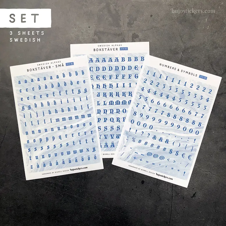 Bokstäver 11 B – Set of 3 • Swedish Alphas 🇸🇪