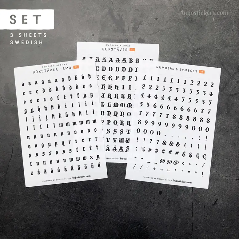 Bokstäver 11 – Set of 3 • Swedish Alphas 🇸🇪