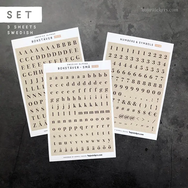 Bokstäver 12 B – Set of 3 • Swedish Alphas 🇸🇪