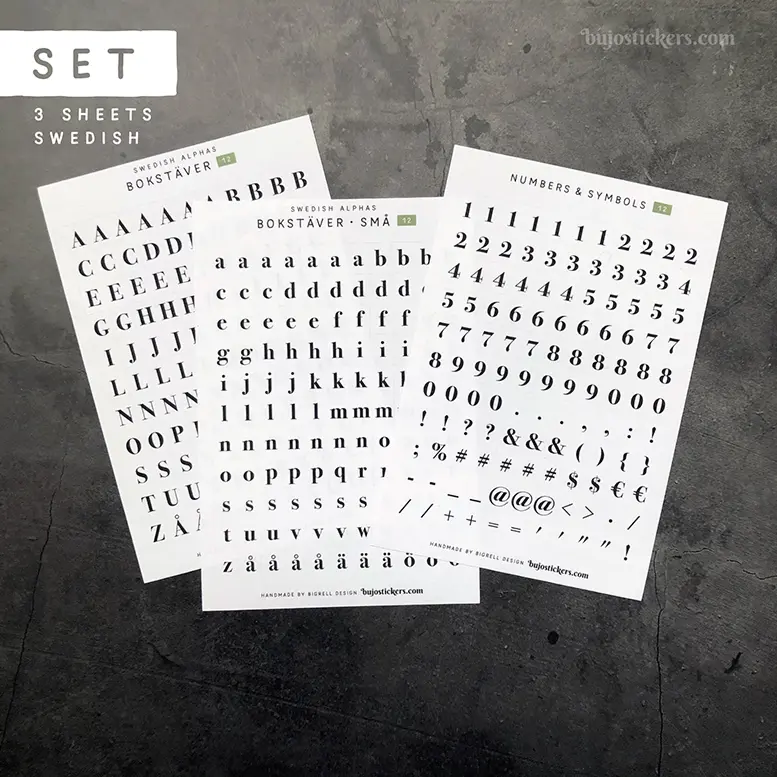 Bokstäver 12 – Set of 3 • Swedish Alphas 🇸🇪