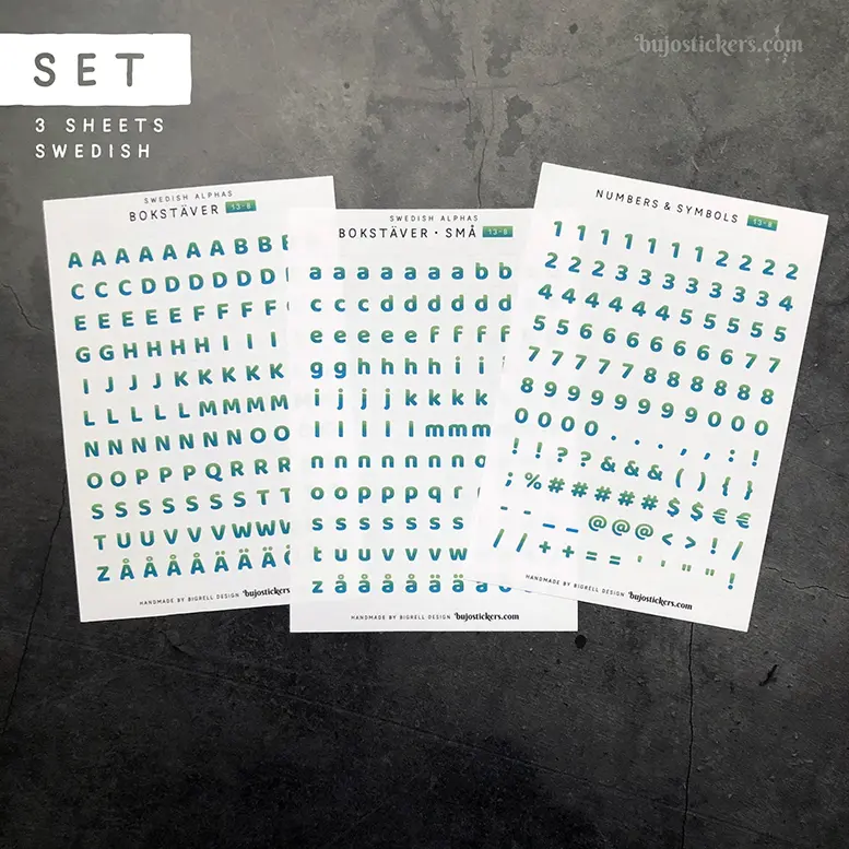 Bokstäver 13 B – Set of 3 • Swedish Alphas 🇸🇪