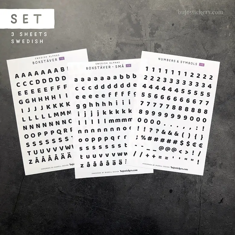 Bokstäver 13 – Set of 3 • Swedish Alphas 🇸🇪