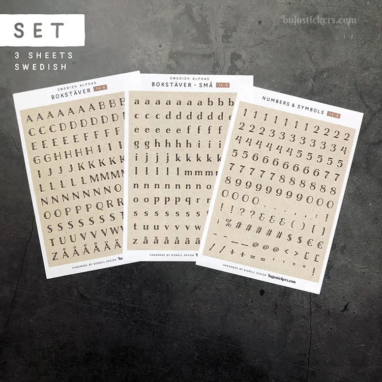 Bokstäver 14 B – Set of 3 • Swedish Alphas 🇸🇪