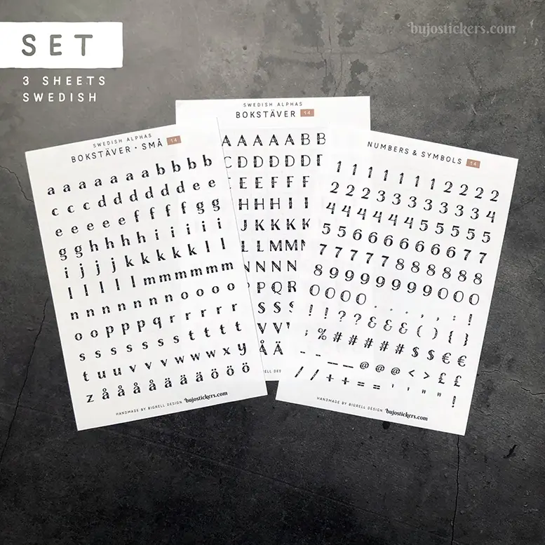 Bokstäver 14 – Set of 3 • Swedish Alphas 🇸🇪