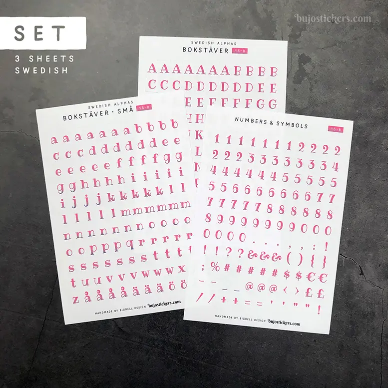 Bokstäver 15 B – Set of 3 • Swedish Alphas 🇸🇪