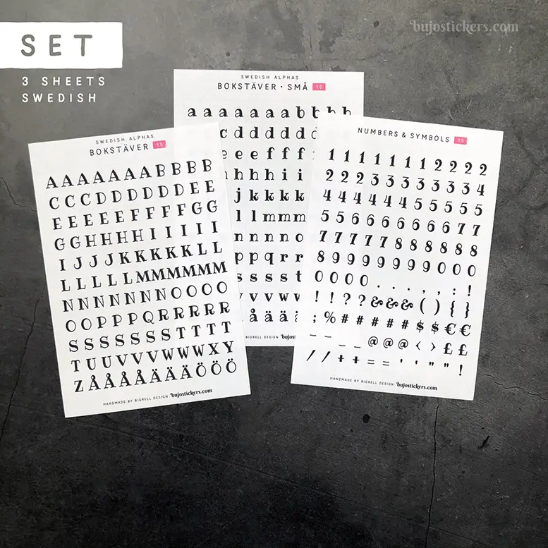 Bokstäver 15 – Set of 3 • Swedish Alphas 🇸🇪