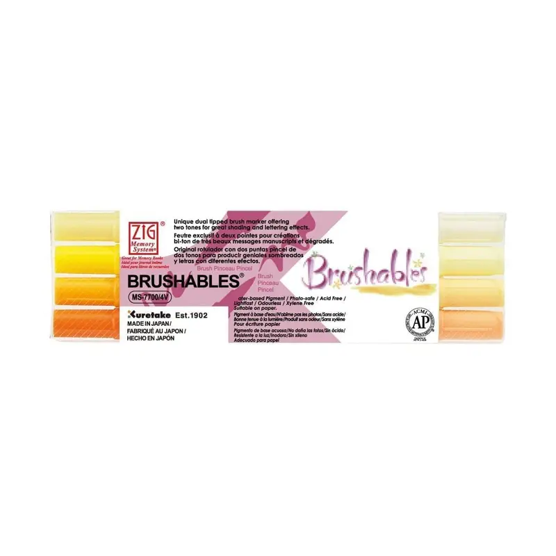 Brushables Brush pen 4-pack - Yellow
