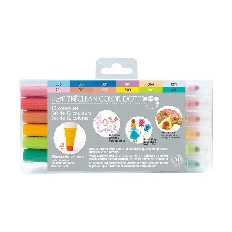 Clean color dot pen Förpackningar - 12-pack