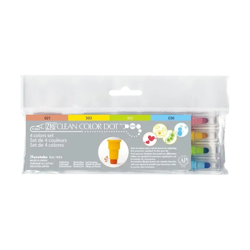 Clean color dot pen Förpackningar - 4-pack