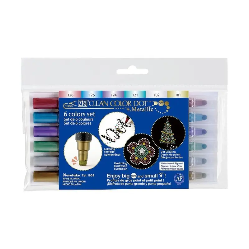 Clean color dot pen Metallic 6-pack