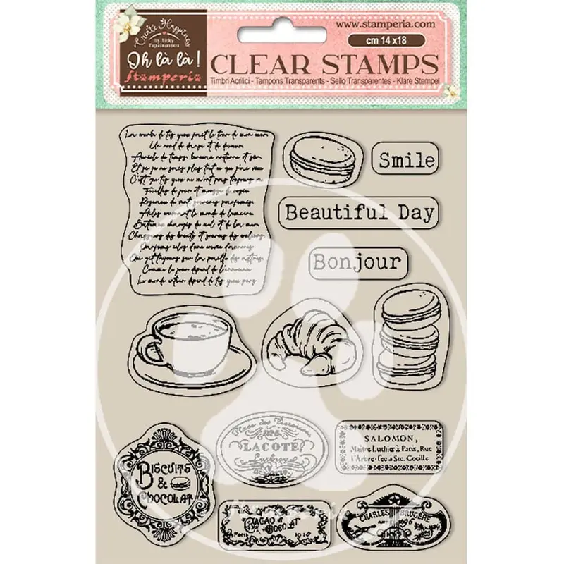 Clear stamps Create Happiness Oh lá lá - Labels