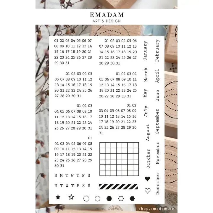 Clear Stamps Set - Perpetual Calendar - Månad