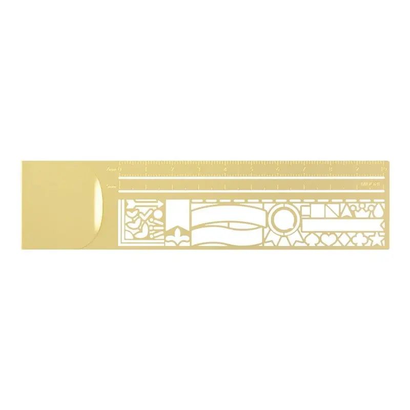 Clip Ruler Brass - Decorative pattern Brass