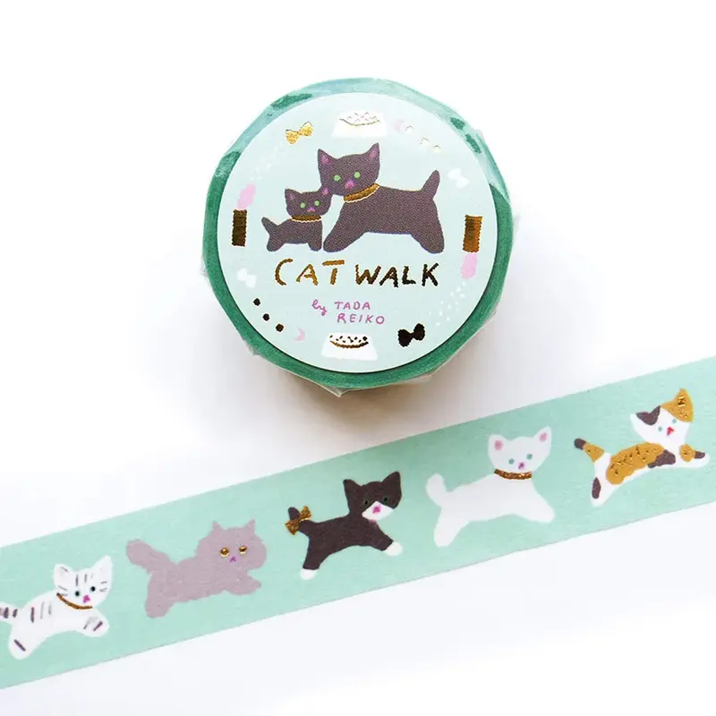 Cozyca Foil Washi Tape - Cat Walk