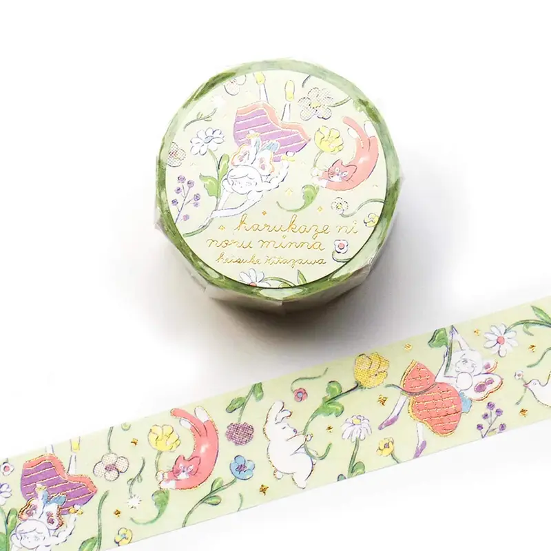 Cozyca Foil Washi Tape - Everyone Riding the Spring Breeze