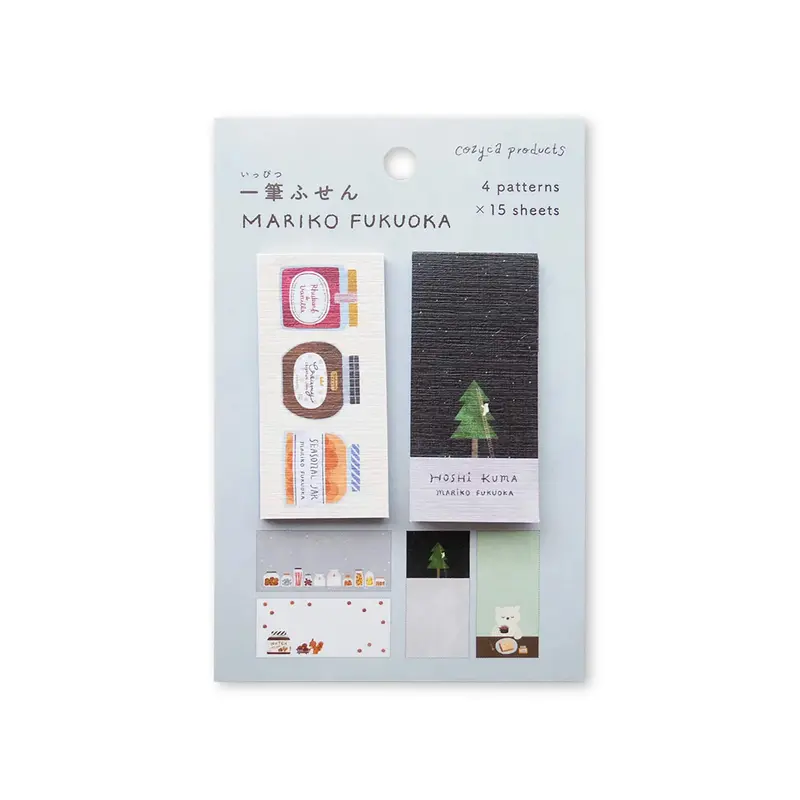 Cozyca Ippitsu Sticky Notes - Mariko Fukuoka | Seasonal Jar & Hoshi Kuma