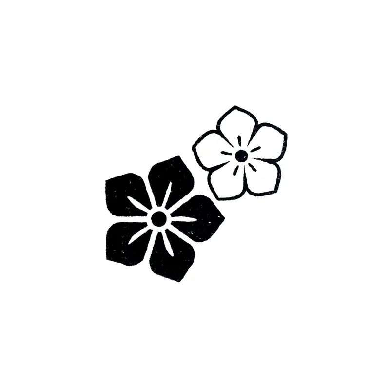Craft Rubber Stamp Hanko - 20 x 20 - Flowers