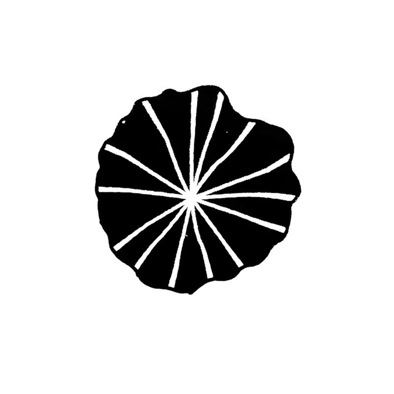 Craft Rubber Stamp Hanko - 20 x 20 - Lotus leaf