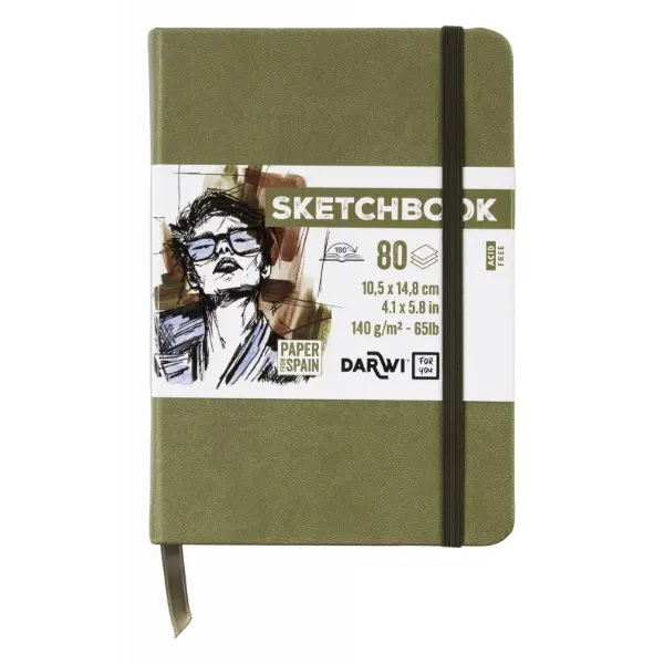 Darwi Skissblock, Khaki (10,5 x 14,8 cm)