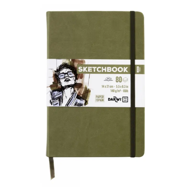 Darwi Skissblock, Khaki (14 x 21 cm)