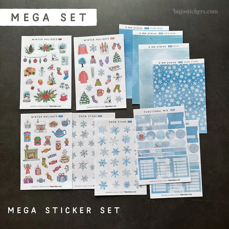 Decorative and functional MEGA sticker SET • Winter