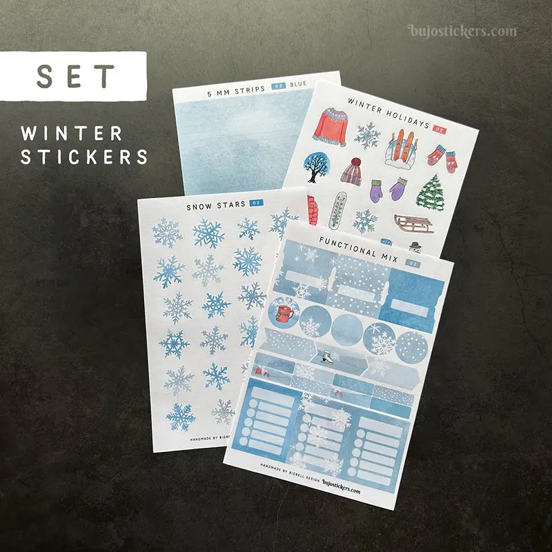 Decorative and functional sticker SET • Winter