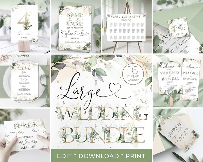 DIY Wedding Stationery Mega Bundle | 40 Personalized Templates