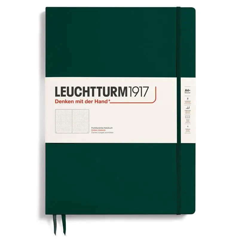 Dotted notebook Lt A4+ Slim Forest Green