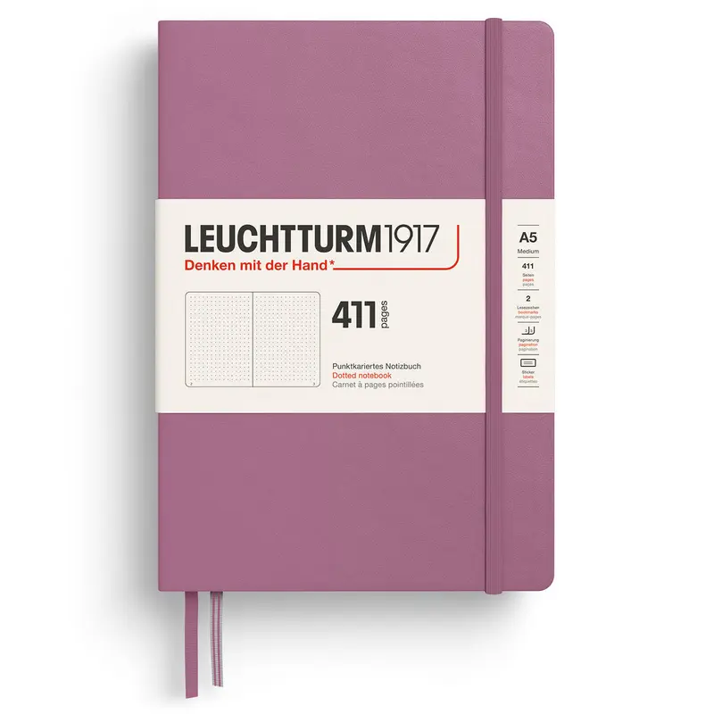 Dotted notebook Lt A5 Hård pärm 411 s - Dusty Rose