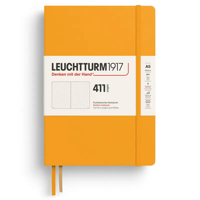 Dotted notebook Lt A5 Hård pärm 411 s - Rising Sun