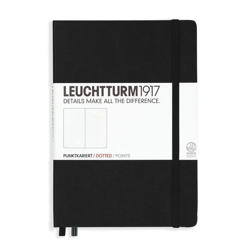 Dotted notebook Lt A5 Hård pärm Black