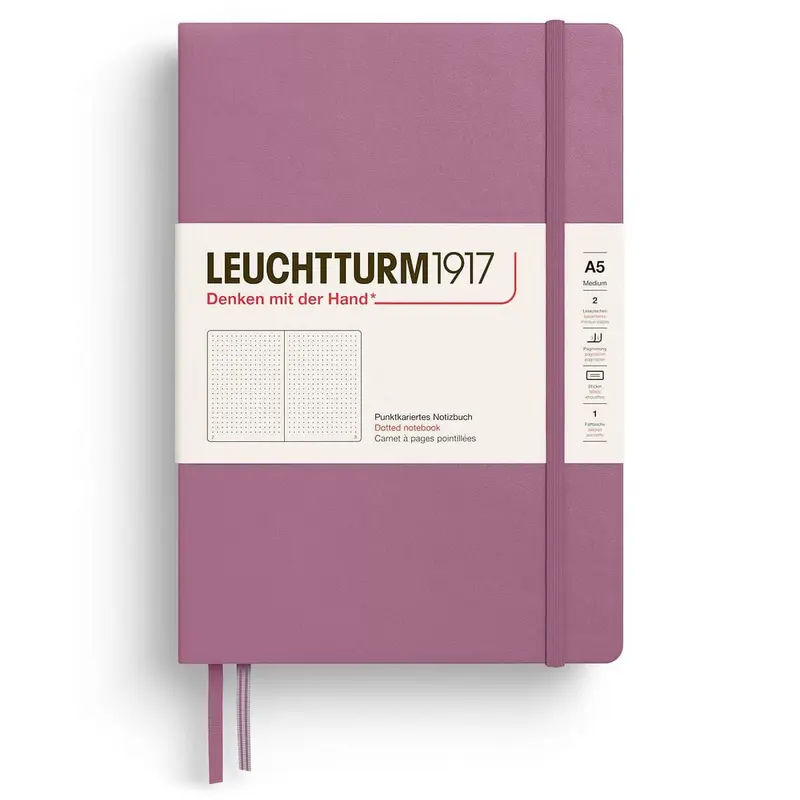 Dotted notebook Lt A5 Hård pärm Dusty Rose