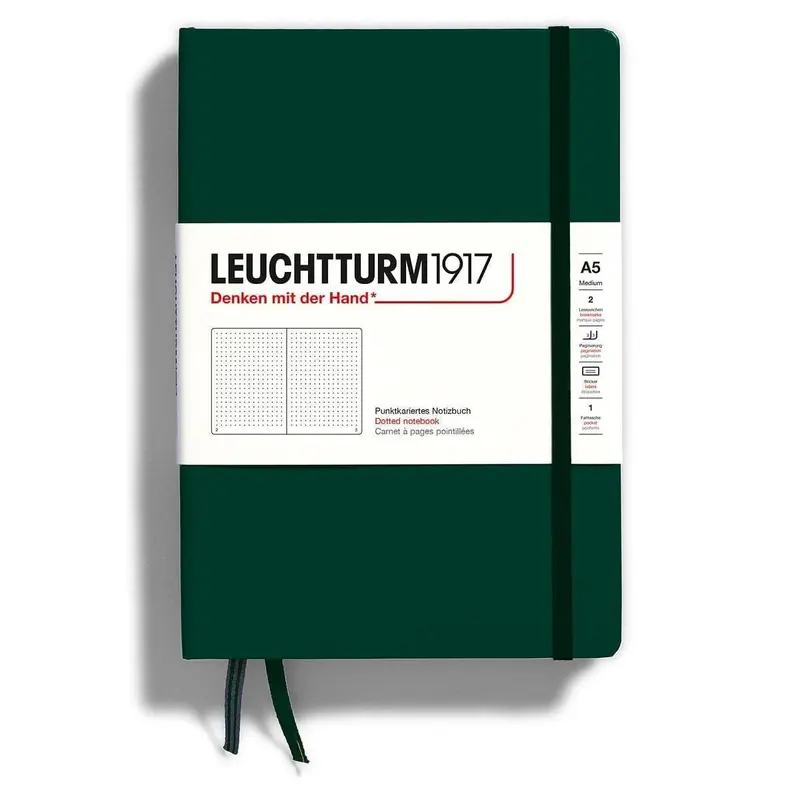 Dotted notebook Lt A5 Hård pärm Forest Green