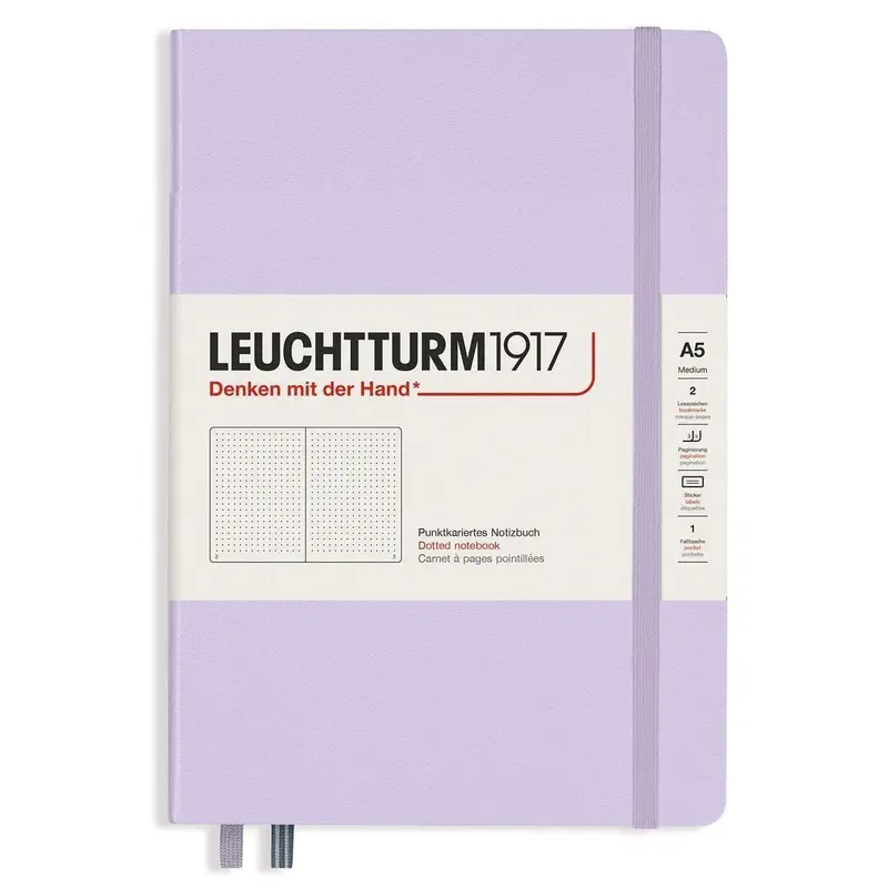 Dotted notebook Lt A5 Hård pärm Lilac