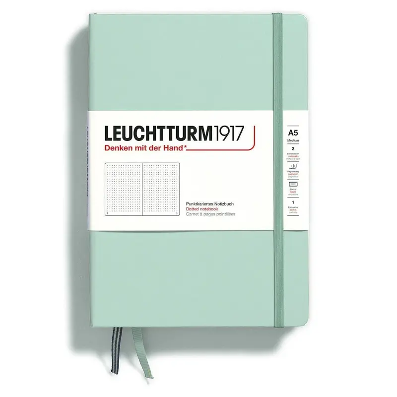 Dotted notebook Lt A5 Hård pärm Mint green