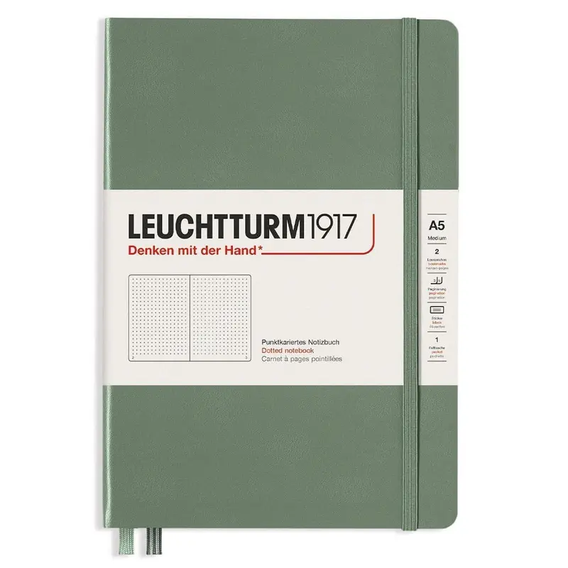 Dotted notebook Lt A5 Hård pärm Olive