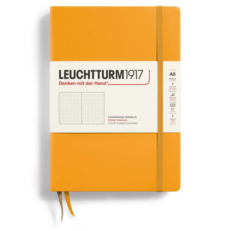 Dotted notebook Lt A5 Hård pärm Rising Sun