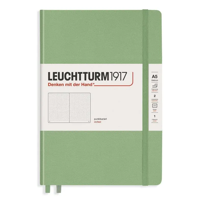 Dotted notebook Lt A5 Hård pärm Sage