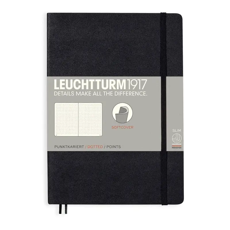 Dotted notebook Lt A5 Mjuk pärm Black