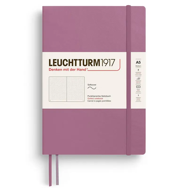 Dotted notebook Lt A5 Mjuk pärm Dusty Rose