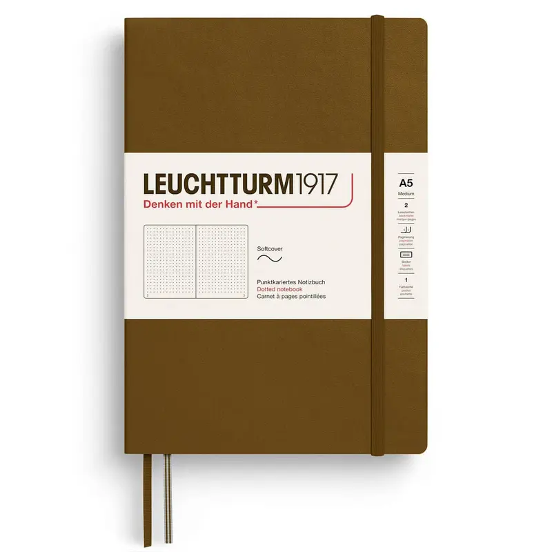 Dotted notebook Lt A5 Mjuk pärm Spicy Brown