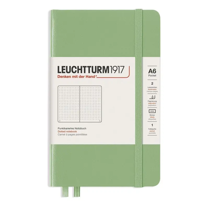 Dotted notebook Lt A6 Hård pärm Sage