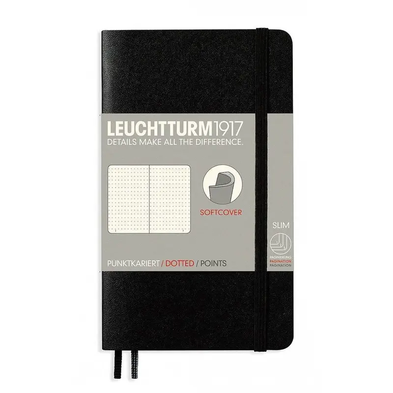 Dotted notebook Lt A6 Mjuk pärm Black