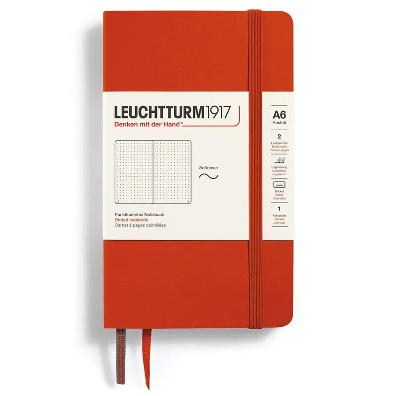Dotted notebook Lt A6 Mjuk pärm Fox Red