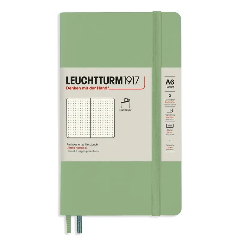 Dotted notebook Lt A6 Mjuk pärm Sage