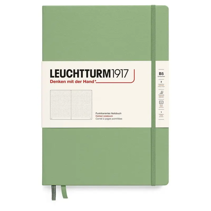 Dotted notebook Lt B5 Hård pärm Sage