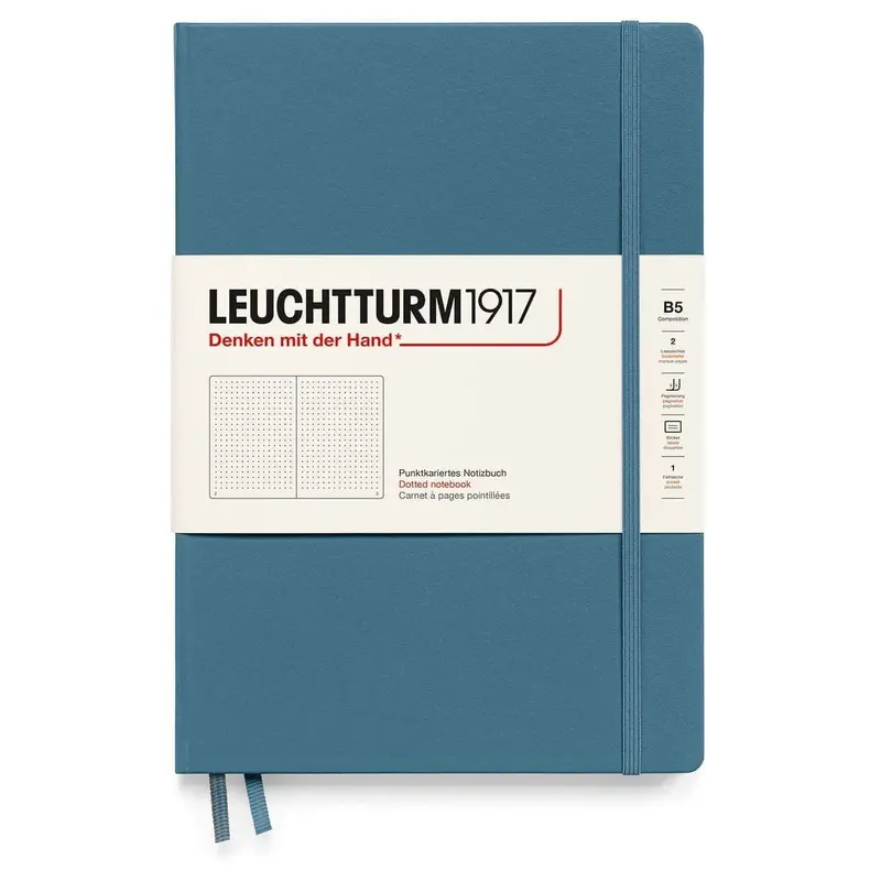 Dotted notebook Lt B5 Hård pärm Stone Blue