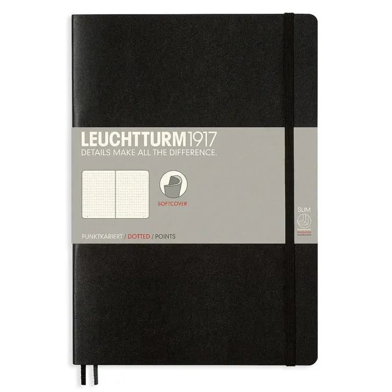 Dotted notebook Lt B5 Mjuk pärm Black