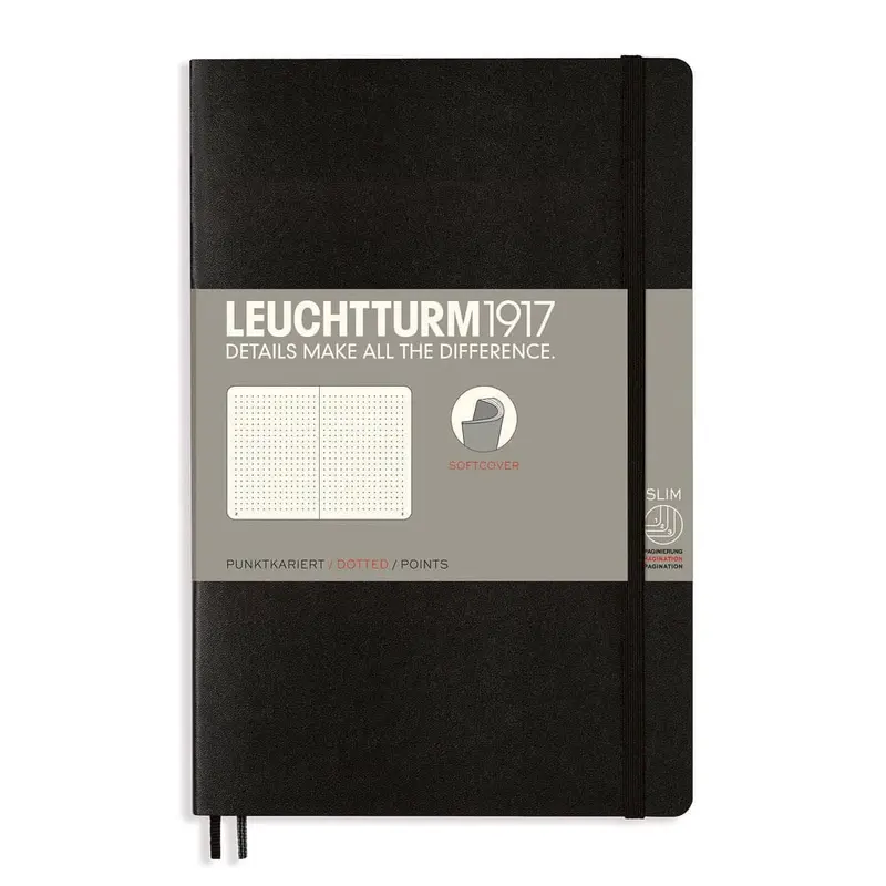 Dotted notebook Lt B6 Mjuk pärm Black